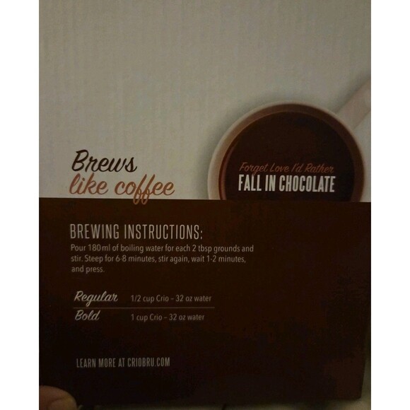 CRIO BRU CACAO FRENCH PRESS 34 OUNCE 8 CUP Chocolate Brewer NEW In Box & Plastic - Picture 5 of 5